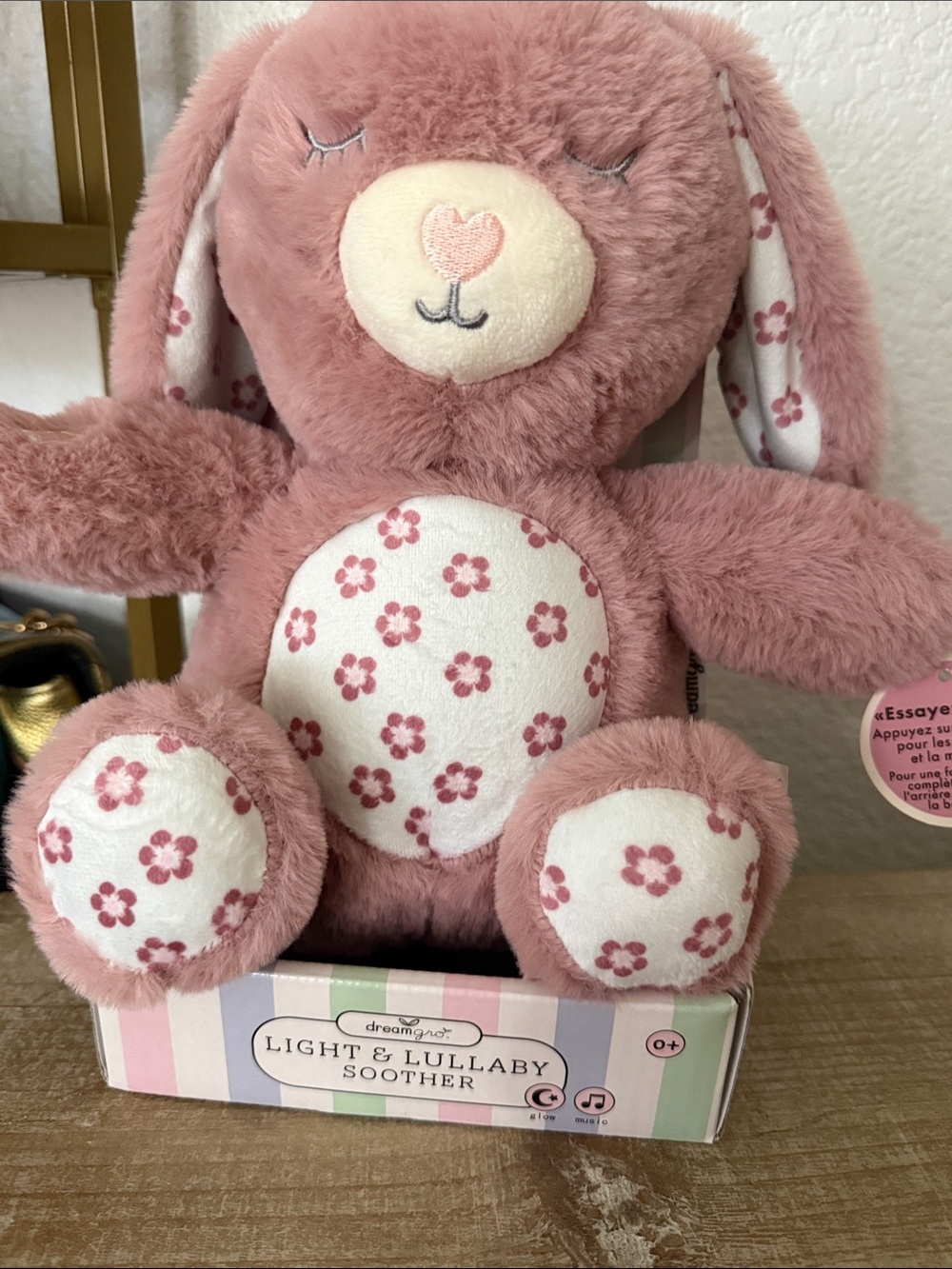Cloud B Pink Floral Bunny Light & Lullaby Soother